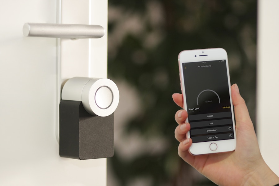 smart home lock and phone