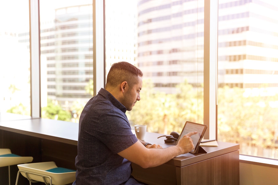 Man on a tablet