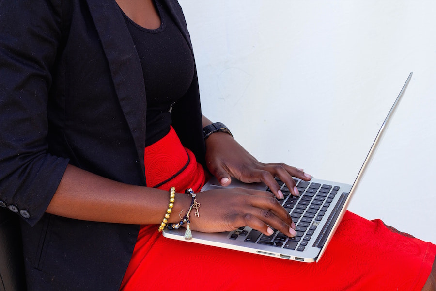 Woman on computer